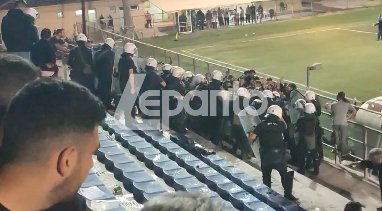 Κυπέλλου Ερασιτεχνών Αχαΐας: Άγριο ξύλο σε συμπλοκή οπαδών με τα ΜΑΤ στον τελικό του