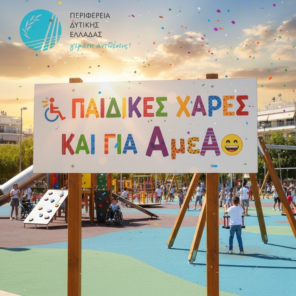 Δημοπρατούνται 19 παιδικές χαρές προσβάσιμες και σε παιδιά με αναπηρίες
