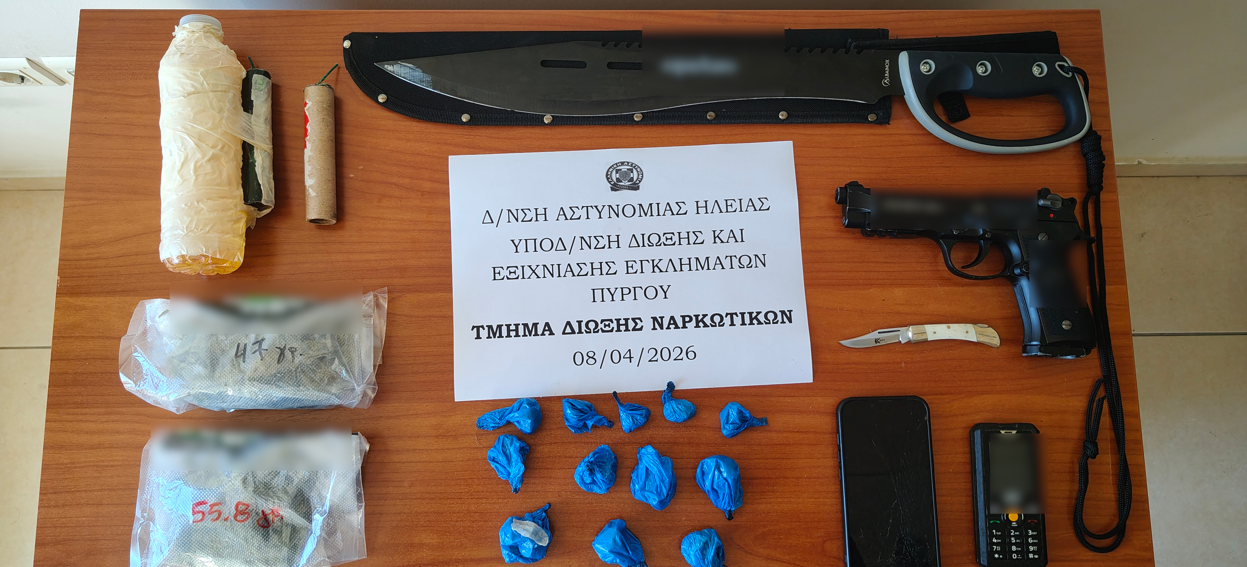 Σύλληψη για κατοχή και διακίνηση ναρκωτικών, όπλα και εκρηκτικές ύλες στον Πύργο