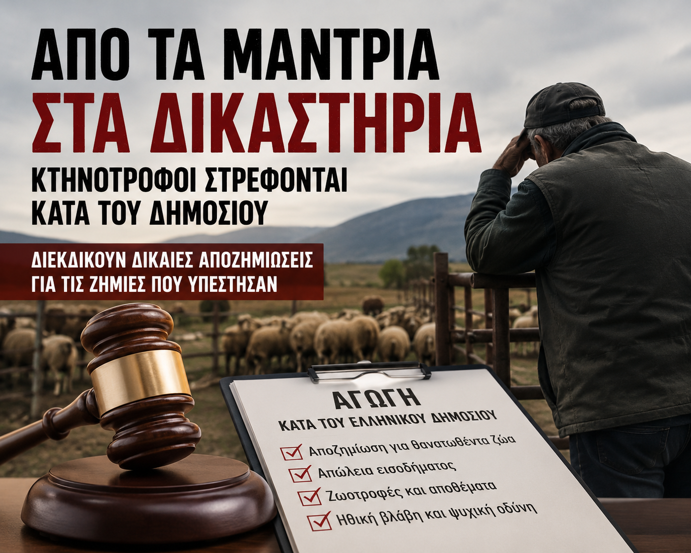 Δημήτρης Παλούμπης-Πολιτευτής Αχαΐας: Από τα μαντριά στα δικαστήρια - Γιατί οι κτηνοτρόφοι στρέφονται κατά του Δημοσίου