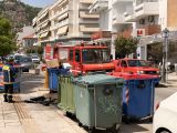 Φωτιά σε κάδο ανακύκλωσης στο Ξενία Ναυπάκτου